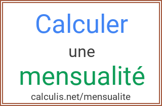 calcul mensualité